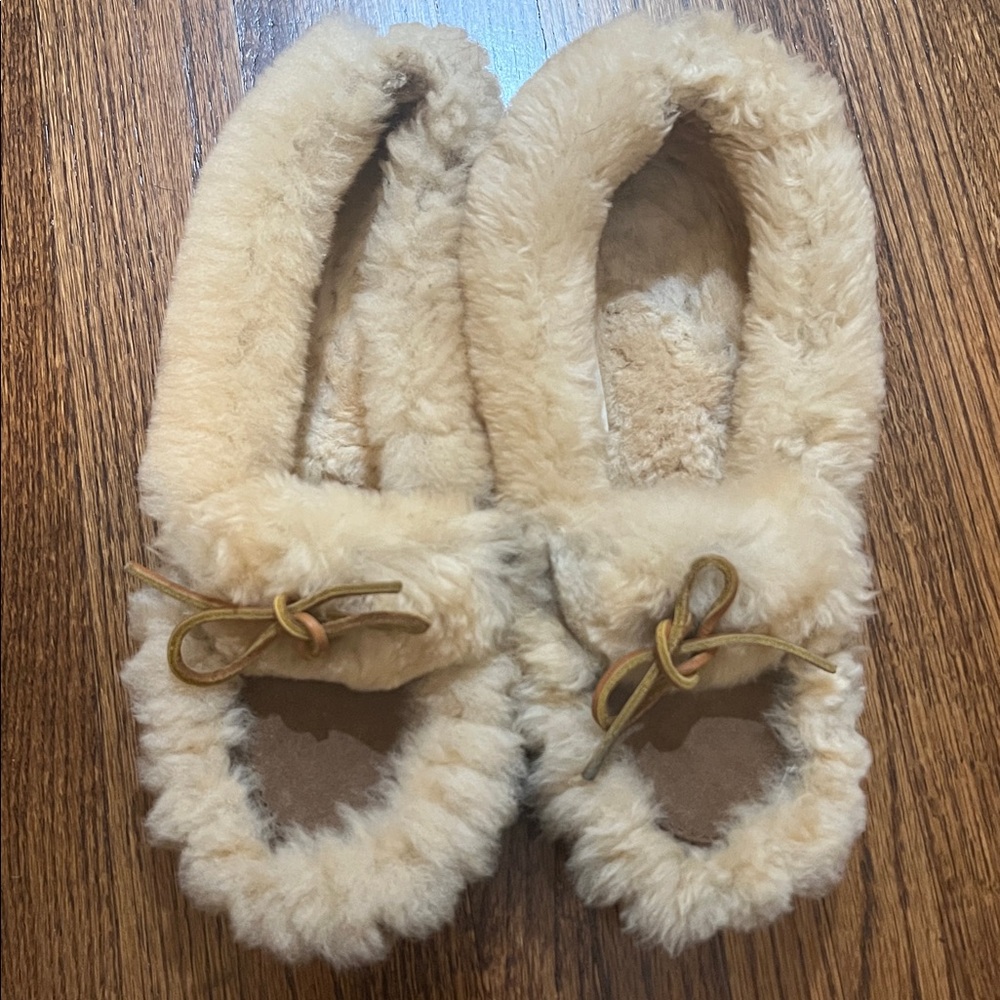 Minnetonka Cream Moccasins